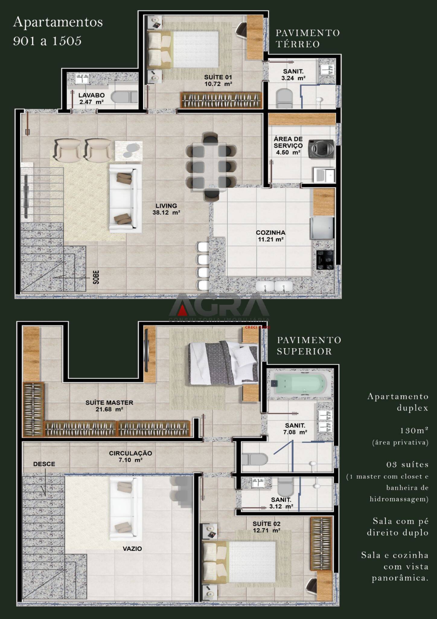 Apartamento à venda com 3 quartos, 130m² - Foto 9